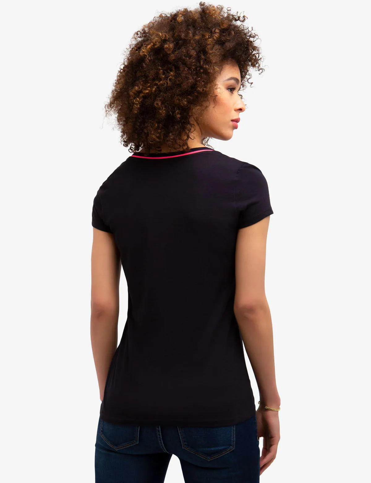 BIG LOGO NEON V-NECK TIPPED T-SHIRT sold by U.S. Polo Assn. product image thumbnail 4