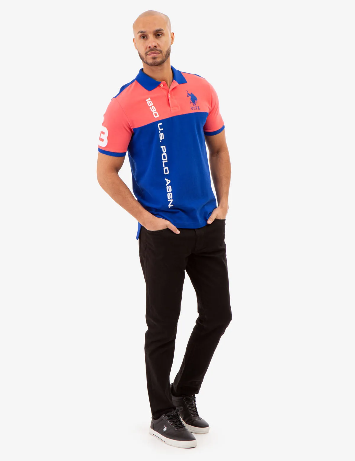 COLORBLOCK PIQUE POLO SHIRT WITH GRAPHIC PRINT sold by U.S. Polo Assn. product image thumbnail 3