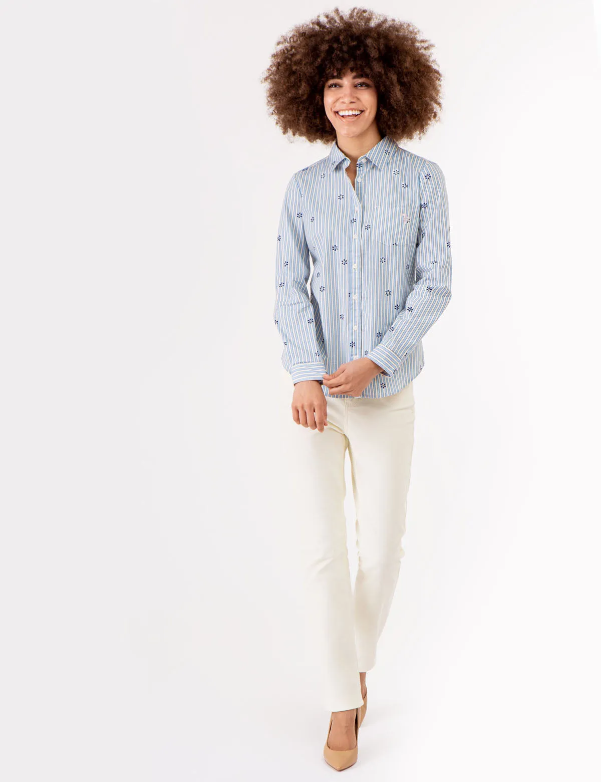 DITSY PRINT LONG SLEEVE POPLIN SHIRT sold by U.S. Polo Assn. product image thumbnail 2