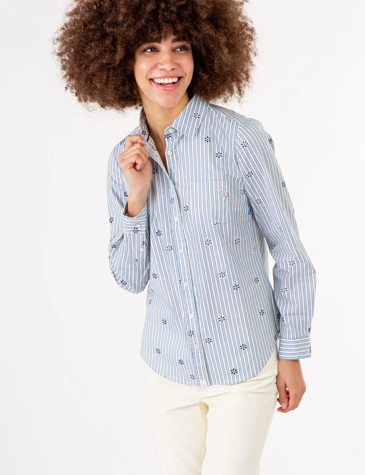 DITSY PRINT LONG SLEEVE POPLIN SHIRT sold by U.S. Polo Assn. product image thumbnail 3