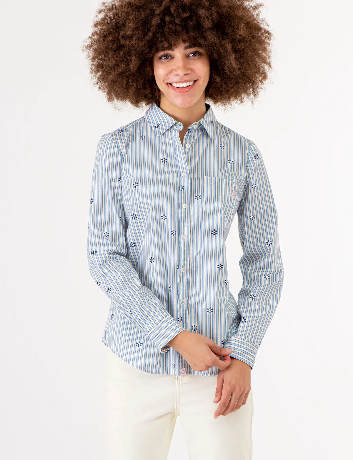DITSY PRINT LONG SLEEVE POPLIN SHIRT sold by U.S. Polo Assn.