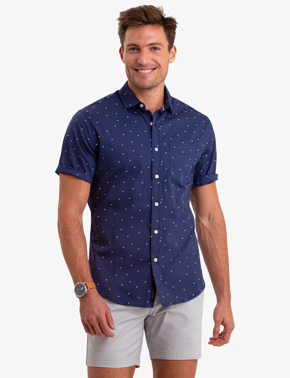 BLACK MALLET DOT PRINT SHORT SLEEVE SHIRT sold by U.S. Polo Assn.