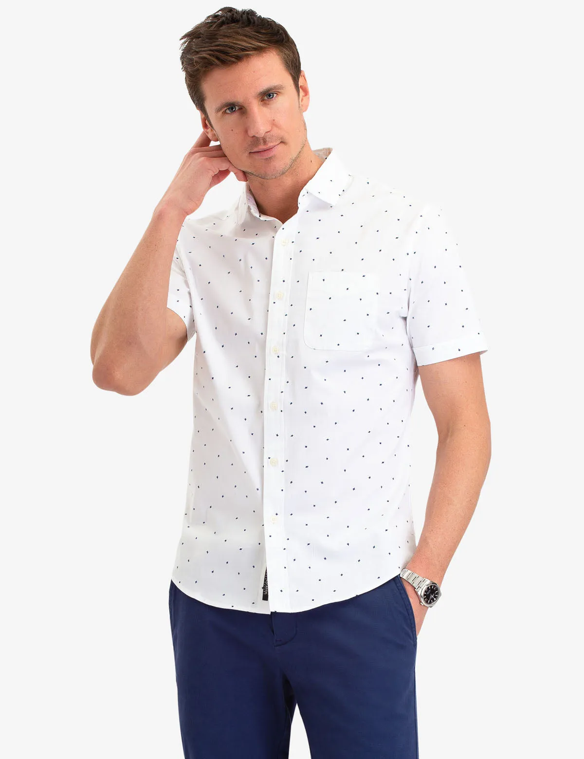 BLACK MALLET DOT PRINT SHORT SLEEVE SHIRT sold by U.S. Polo Assn. product image thumbnail 4