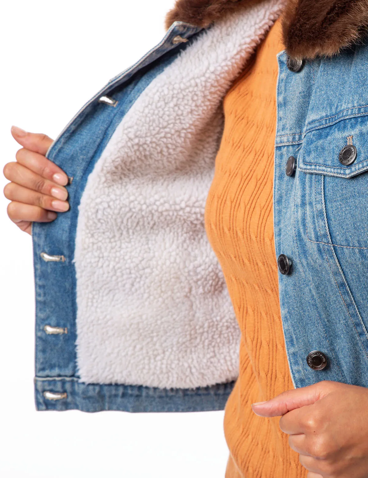 FAUX FUR COLLAR DENIM JACKET sold by U.S. Polo Assn. product image thumbnail 2