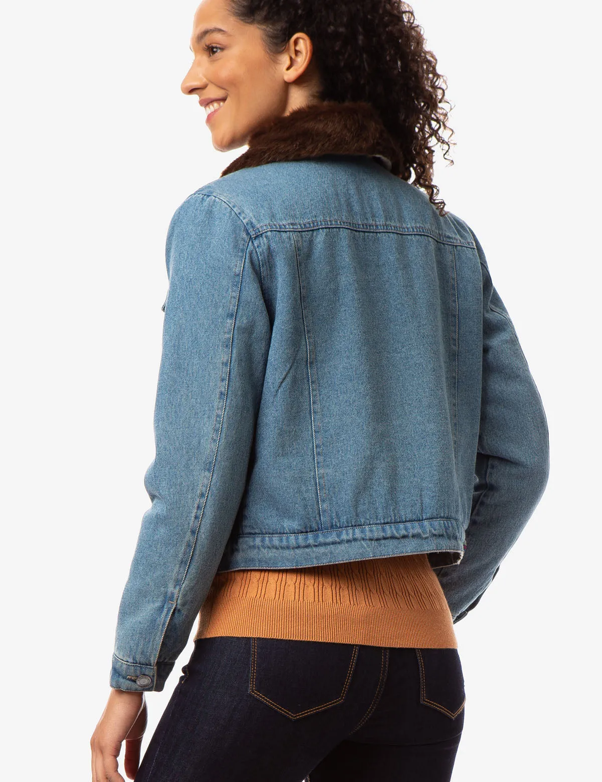 FAUX FUR COLLAR DENIM JACKET sold by U.S. Polo Assn. product image thumbnail 5