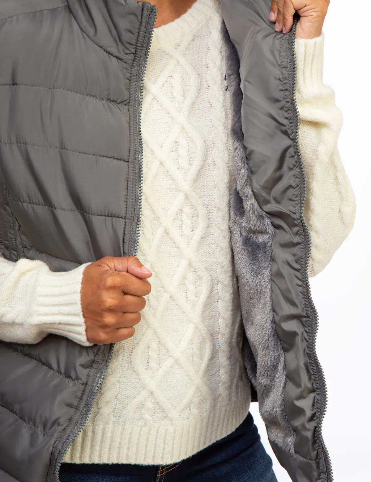 COZY FAUX FUR LINED VEST sold by U.S. Polo Assn. product image thumbnail 2