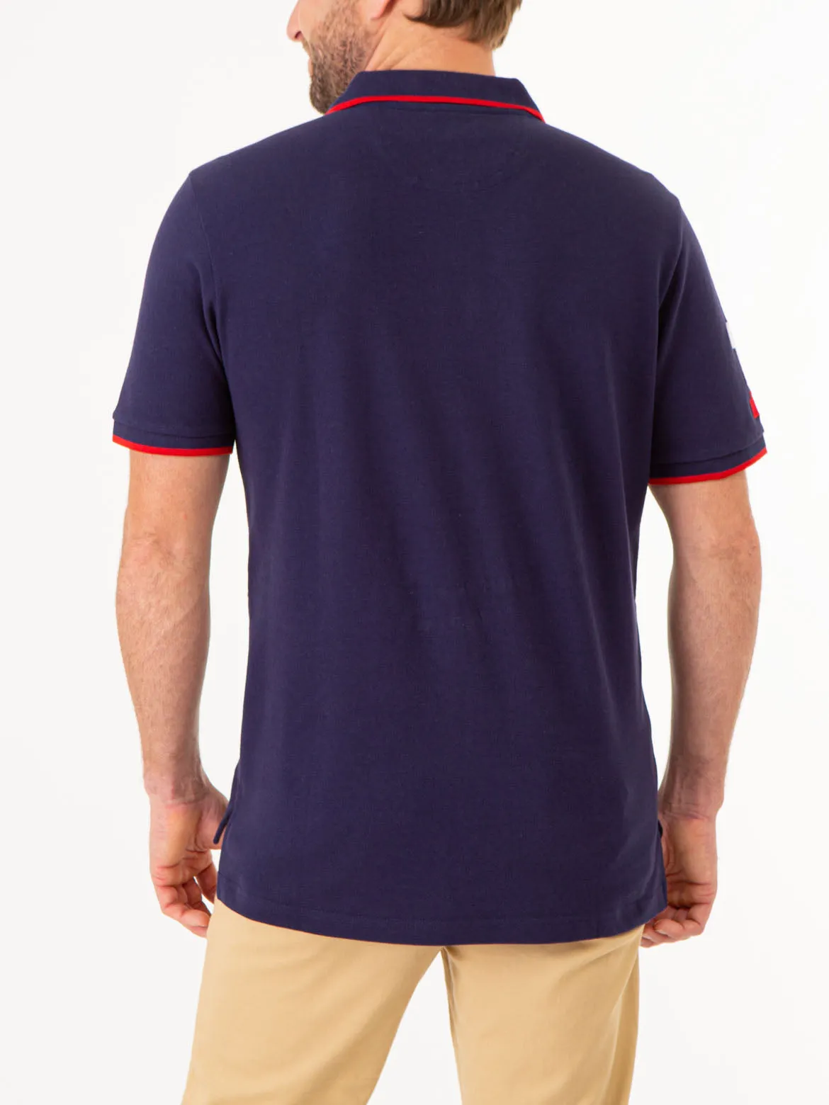 PRINTED FLAG COLORBLOCK PIQUE POLO SHIRT sold by U.S. Polo Assn. product image thumbnail 3