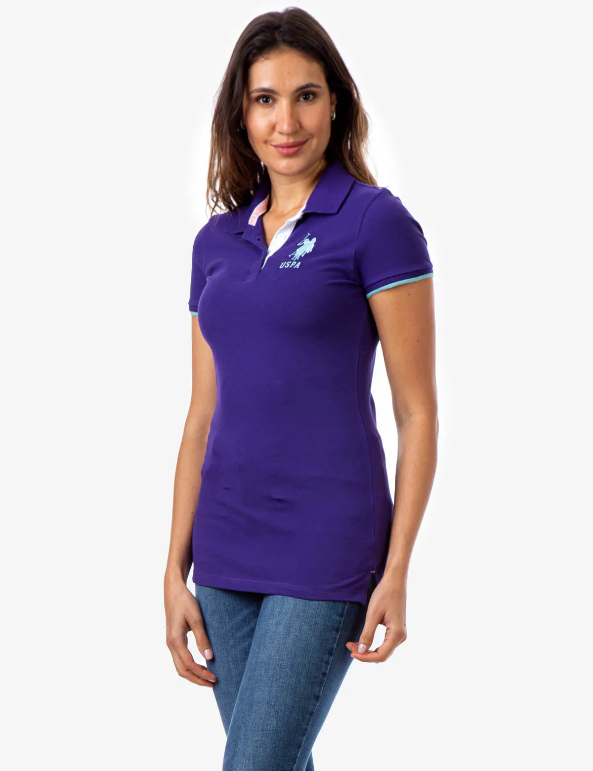 STRETCH BIG LOGO TIPPED POLO SHIRT sold by U.S. Polo Assn.