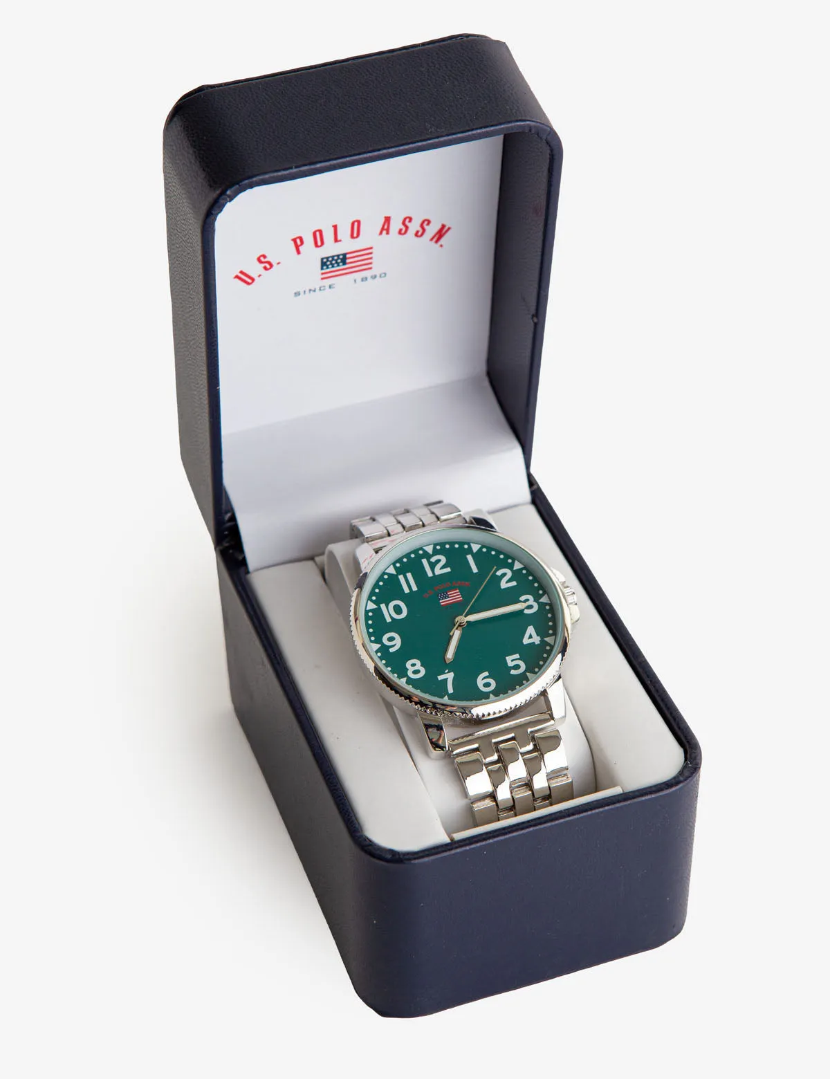 MEN'S SILVERTONE BRACELET WATCH WITH GREEN DIAL sold by U.S. Polo Assn. product image thumbnail 2