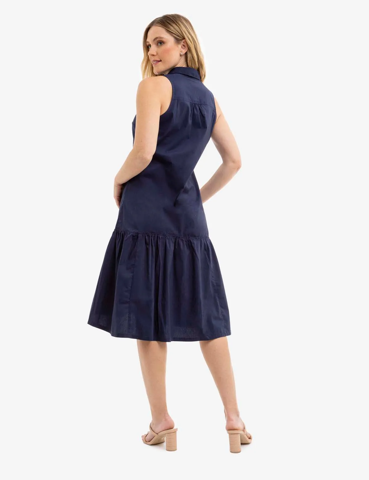 SLEEVELESS TIERED POPLIN DRESS sold by U.S. Polo Assn. product image thumbnail 3