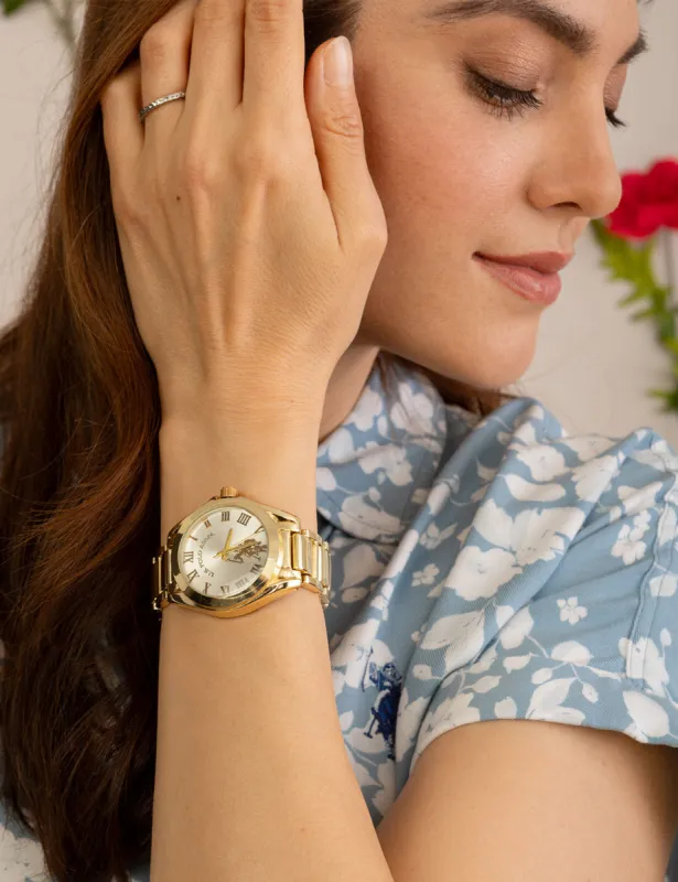 LADIES GOLDTONE BRACELET WATCH WITH SILVER DIAL sold by U.S. Polo Assn.
