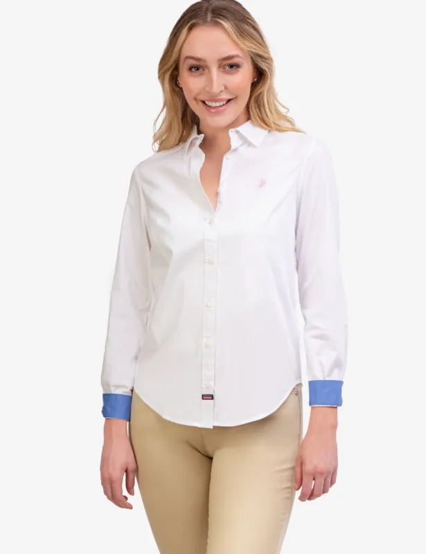 SOLID STRETCH POPLIN SHIRT made by U.S. Polo Assn.