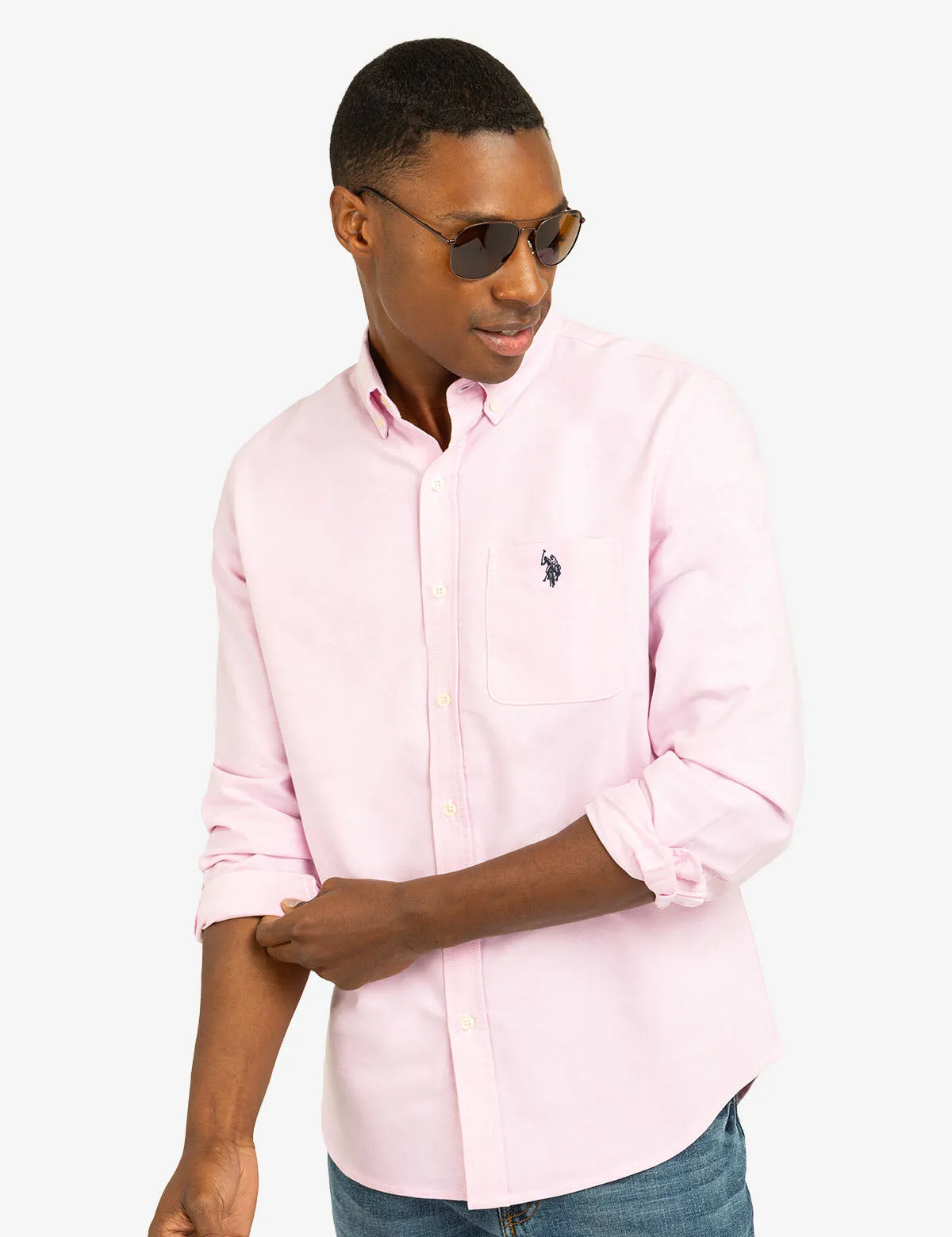 LONG SLEEVE STRETCH OXFORD SHIRT sold by U.S. Polo Assn.