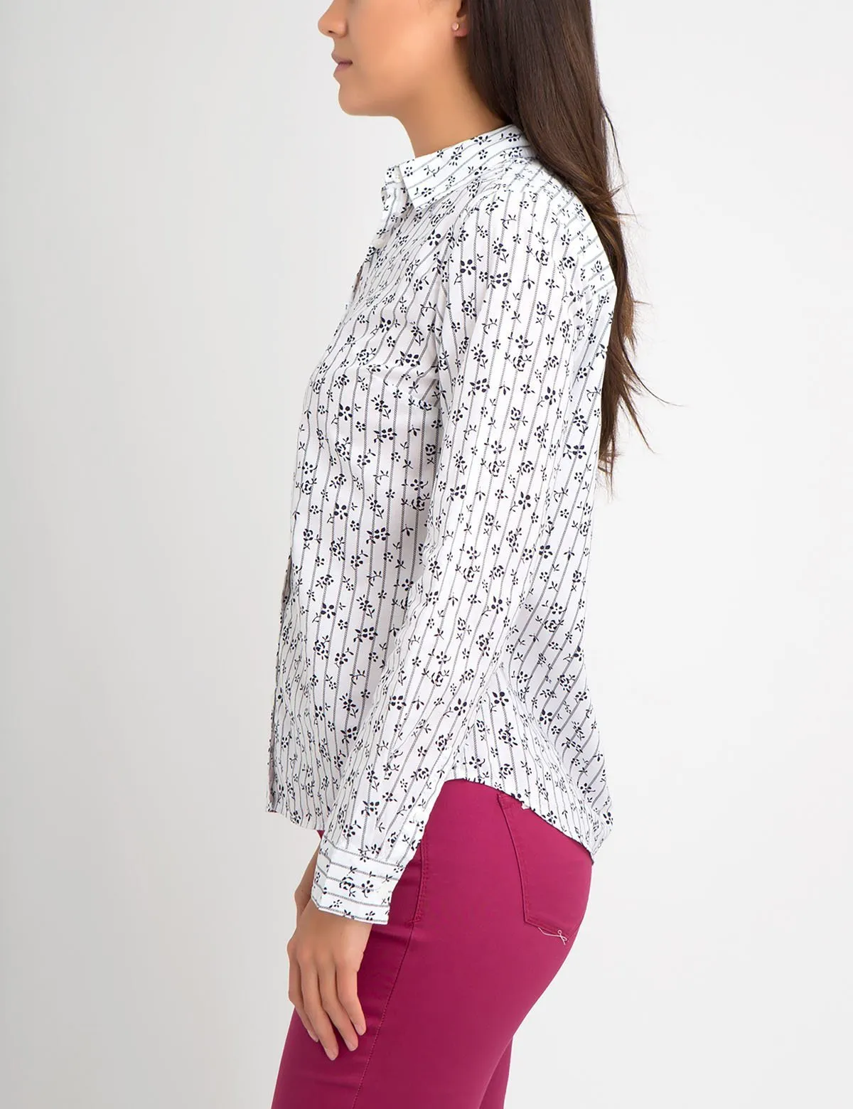 FLORAL STRIPED POPLIN SHIRT sold by U.S. Polo Assn. product image thumbnail 4