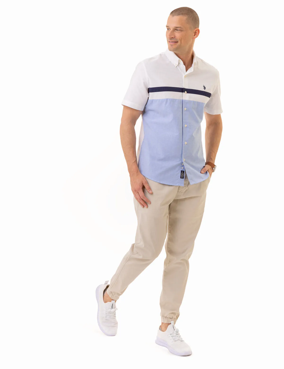 CHEST STRIPE SHORT SLEEVE OXFORD SHIRT sold by U.S. Polo Assn. product image thumbnail 2