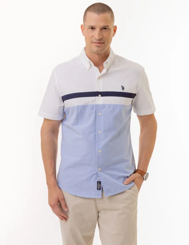 CHEST STRIPE SHORT SLEEVE OXFORD SHIRT sold by U.S. Polo Assn.