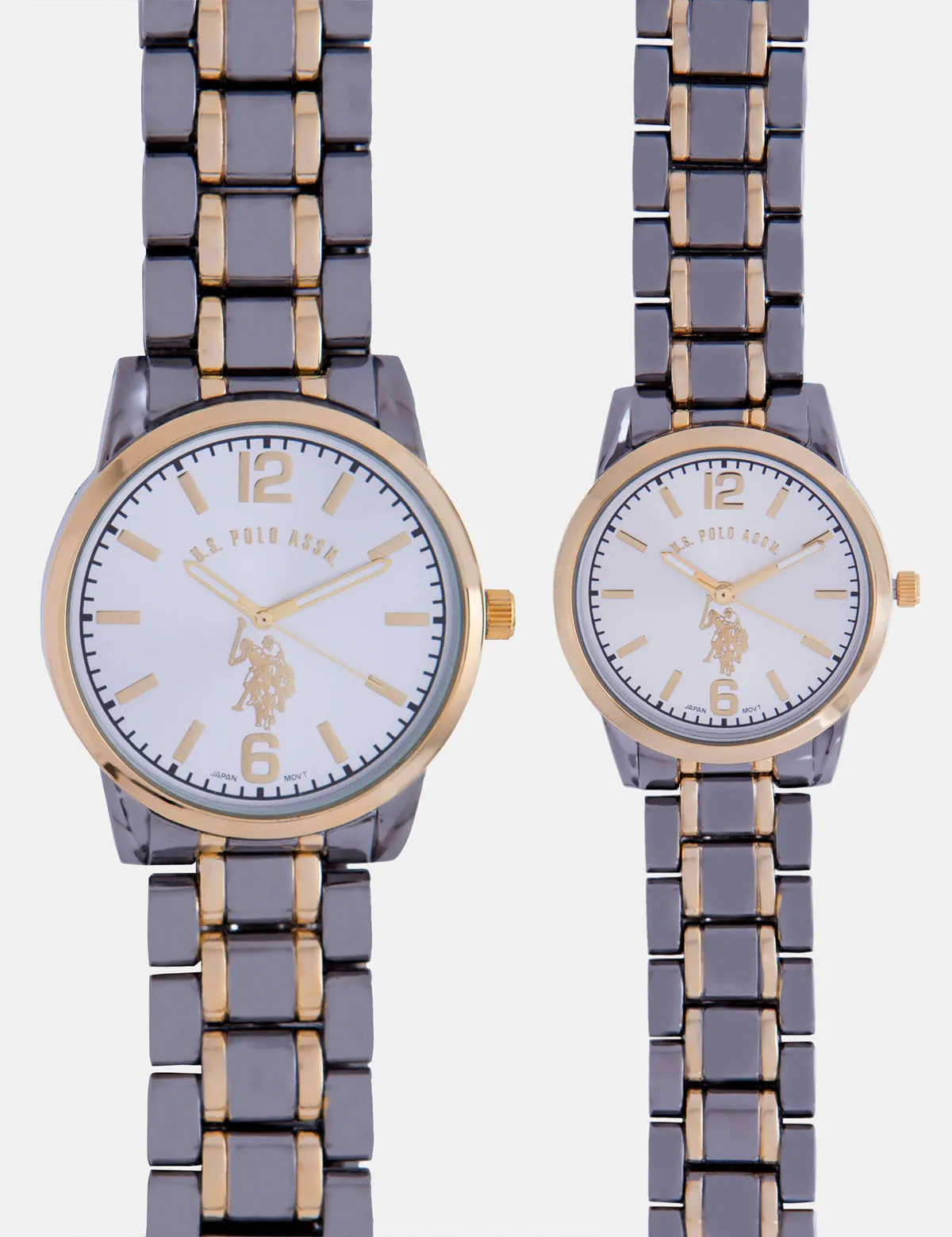 HIS AND HERS TWO TONE CHAIN STRAP WATCH SET sold by U.S. Polo Assn.