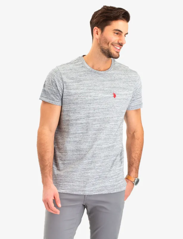 LINEAR SPACE DYE CREW NECK T-SHIRT sold by U.S. Polo Assn.