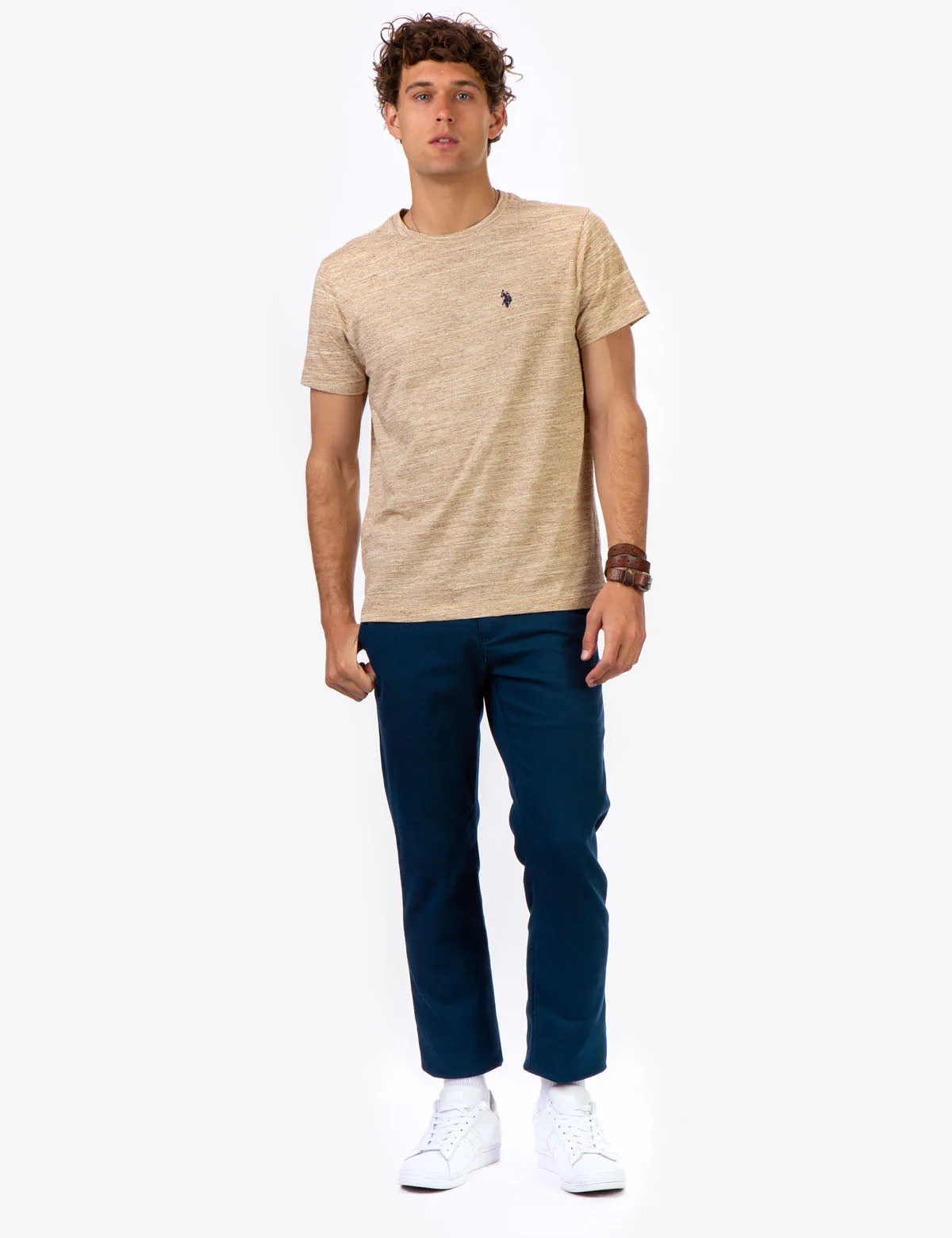 LINEAR SPACE DYE CREW NECK T-SHIRT sold by U.S. Polo Assn. product image thumbnail 5