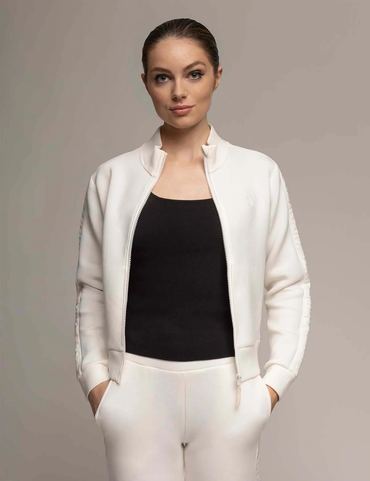 WHITE LABEL MOCK NECK FULL ZIP SCUBA TRACK JACKET sold by U.S. Polo Assn. product image thumbnail 2