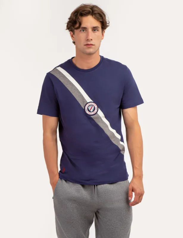 DIAGONAL CREW NECK T-SHIRT WITH PATCH sold by U.S. Polo Assn.