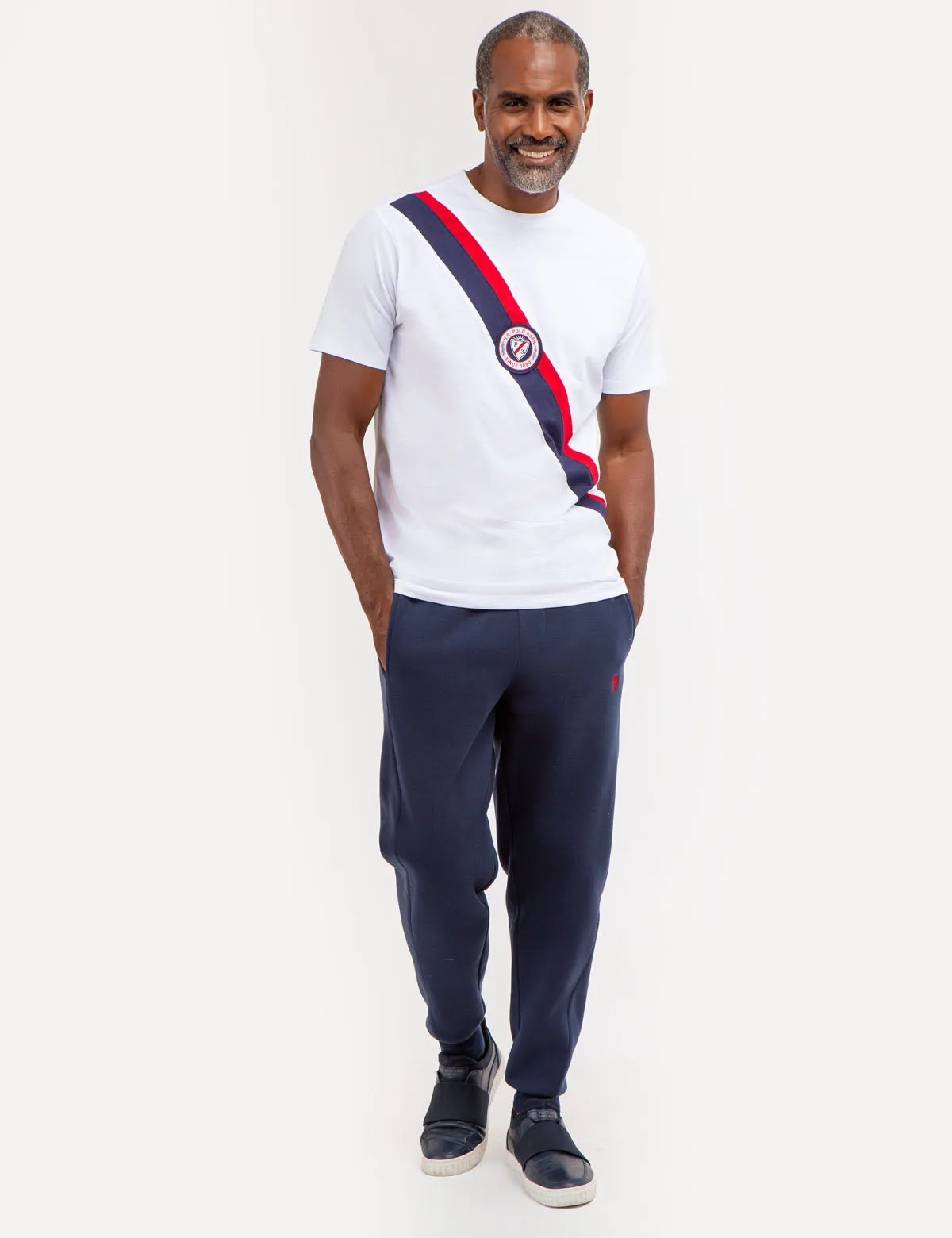 DIAGONAL CREW NECK T-SHIRT WITH PATCH sold by U.S. Polo Assn. product image thumbnail 5