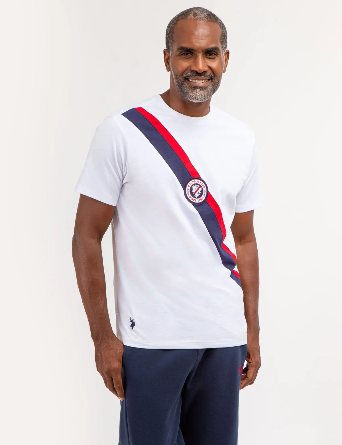 DIAGONAL CREW NECK T-SHIRT WITH PATCH sold by U.S. Polo Assn. product image thumbnail 4