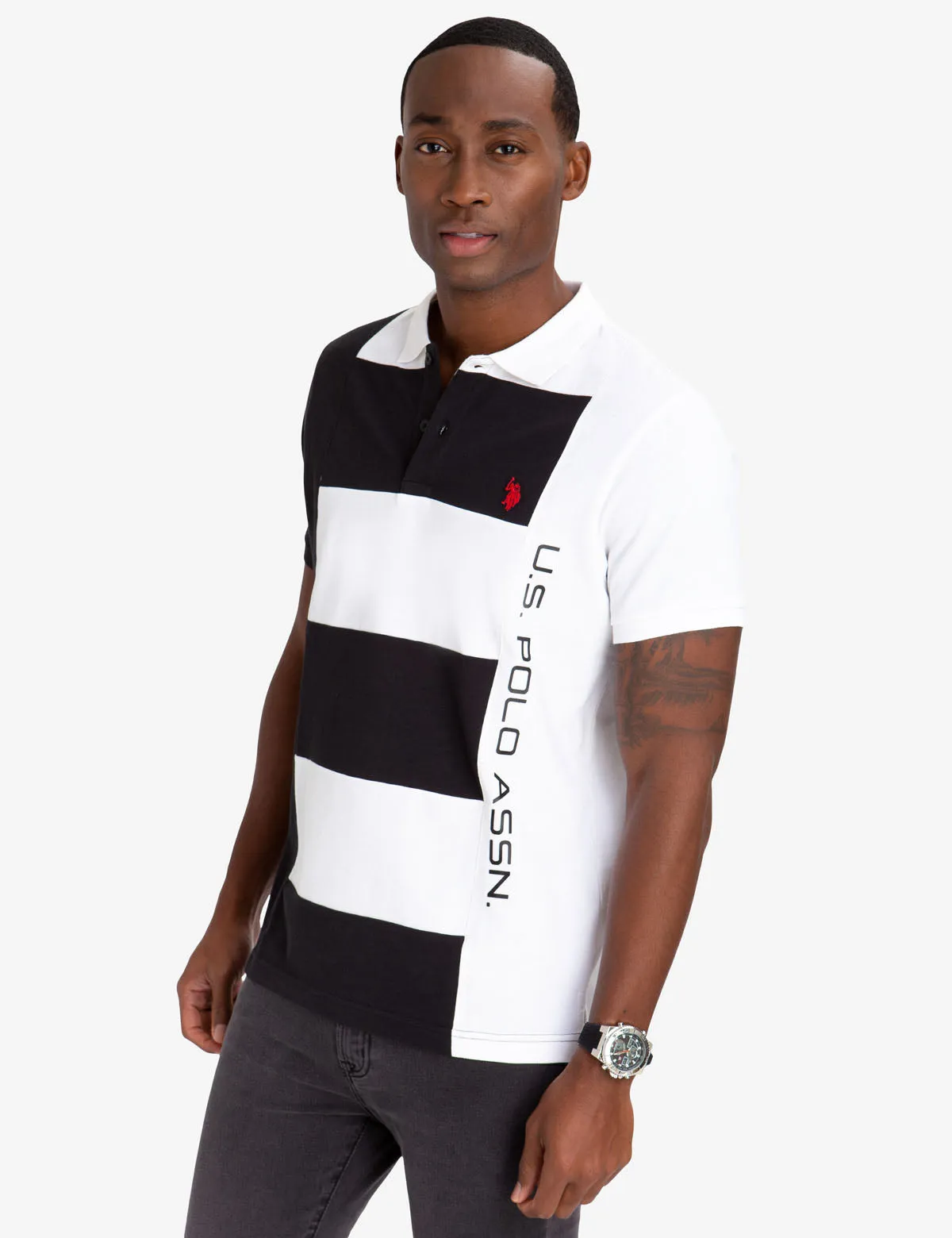 SIDE COLORBLOCK VERTICAL POLO SHIRT sold by U.S. Polo Assn.