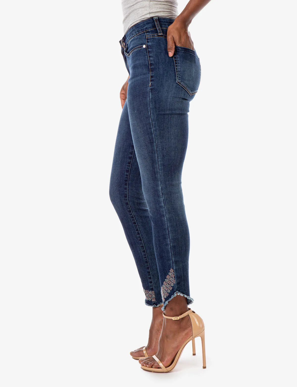 REPREVE® MID RISE EMBROIDERED HEM SKINNY FIT JEANS sold by U.S. Polo Assn. product image thumbnail 4