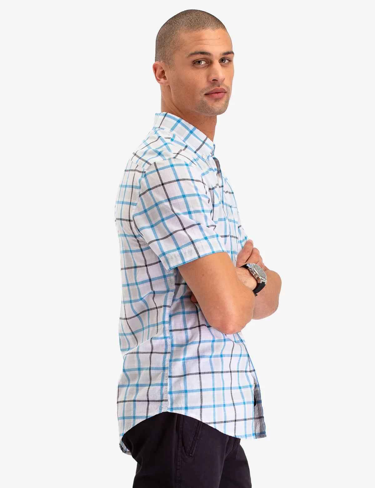 PLAID POPLIN SHORT SLEEVE SHIRT sold by U.S. Polo Assn. product image thumbnail 3