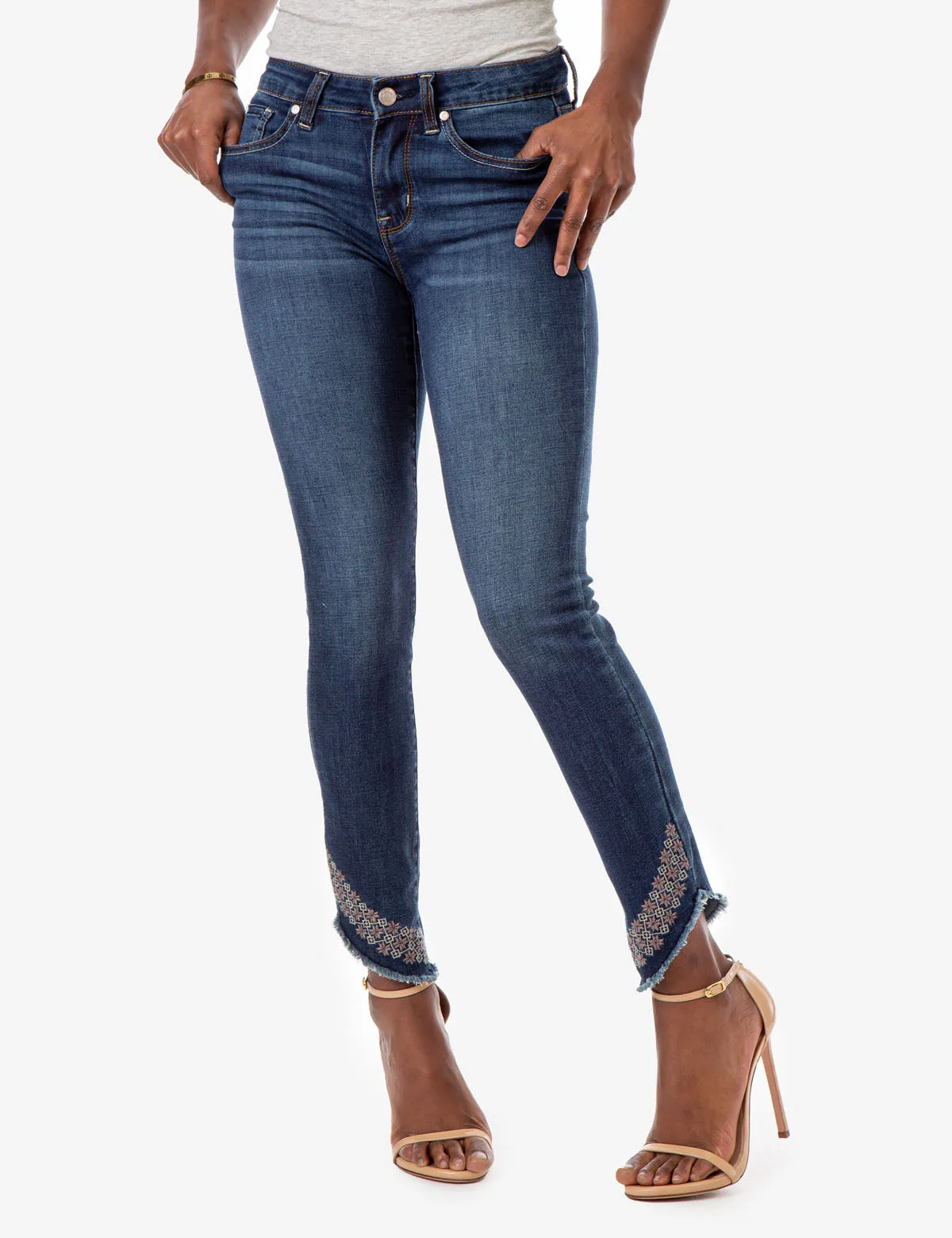 REPREVE® MID RISE EMBROIDERED HEM SKINNY FIT JEANS sold by U.S. Polo Assn. product image thumbnail 2