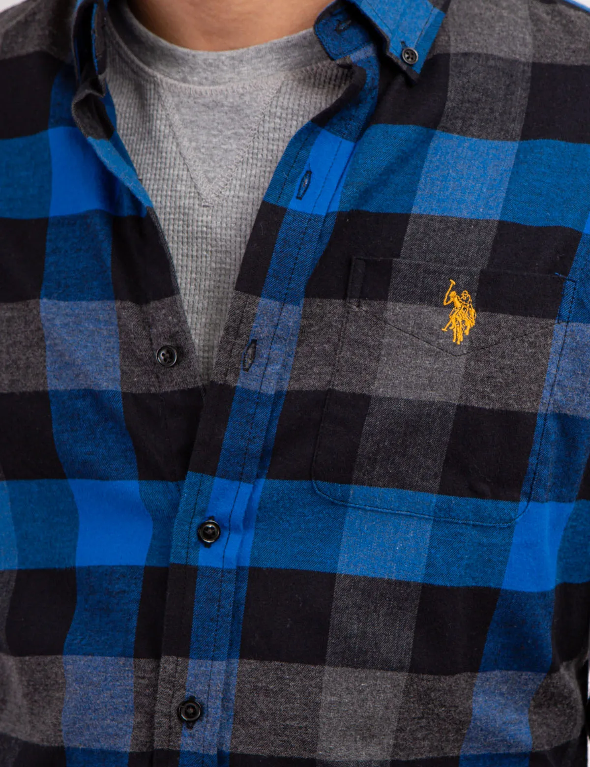 PLAID PEACHED TWILL LONG SLEEVE SHIRT sold by U.S. Polo Assn. product image thumbnail 5