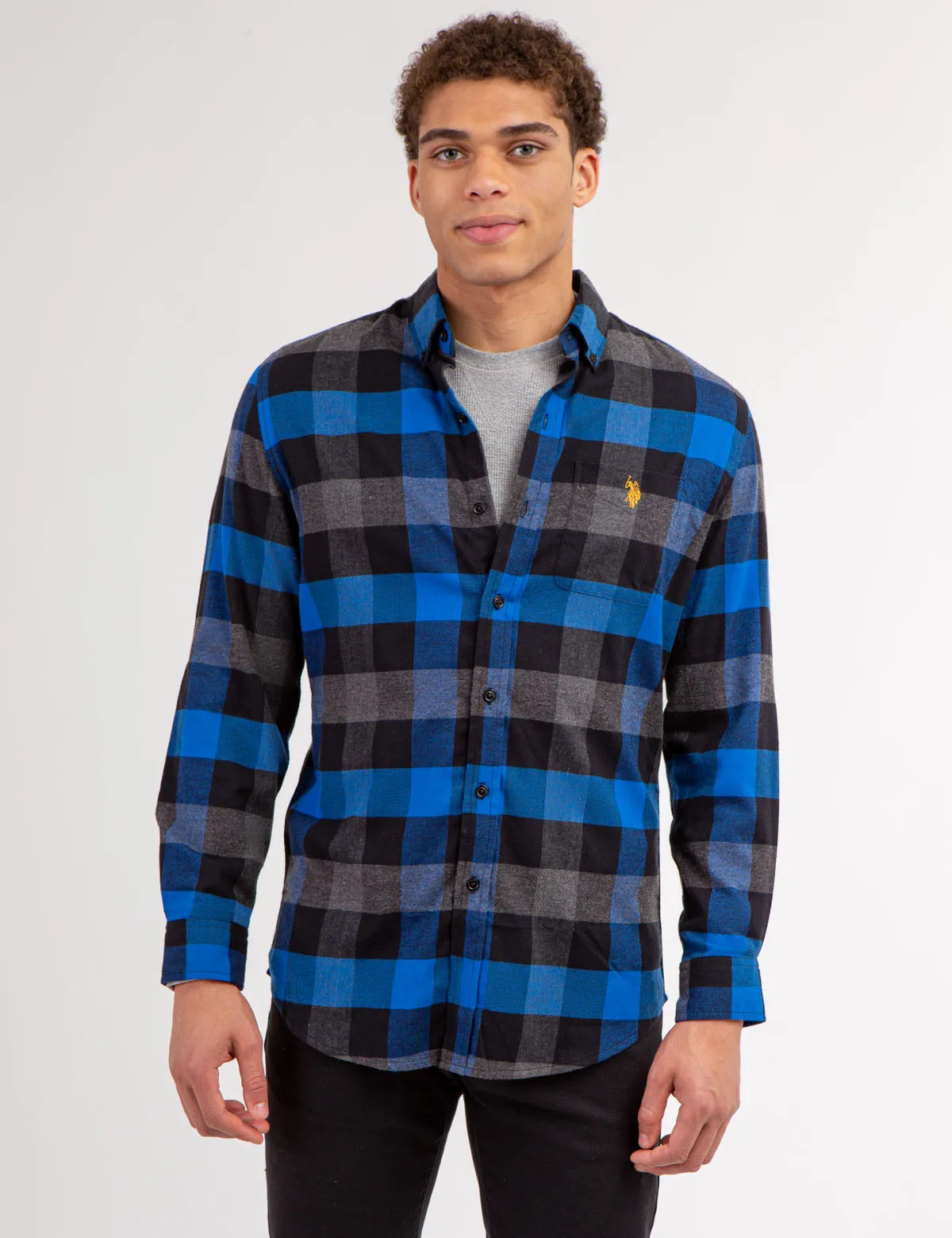 PLAID PEACHED TWILL LONG SLEEVE SHIRT sold by U.S. Polo Assn. product image thumbnail 4