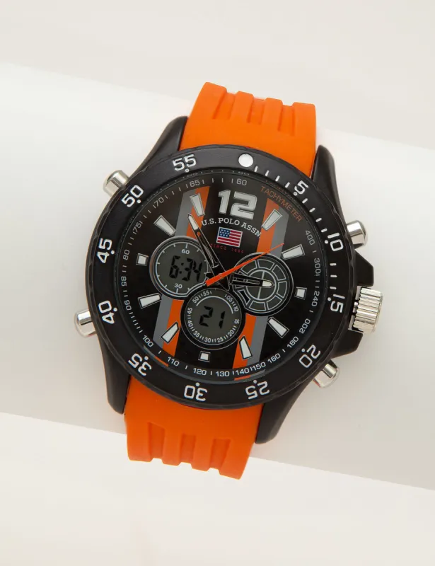 MEN'S ORANGE ANA DIGI SPORT WATCH sold by U.S. Polo Assn.