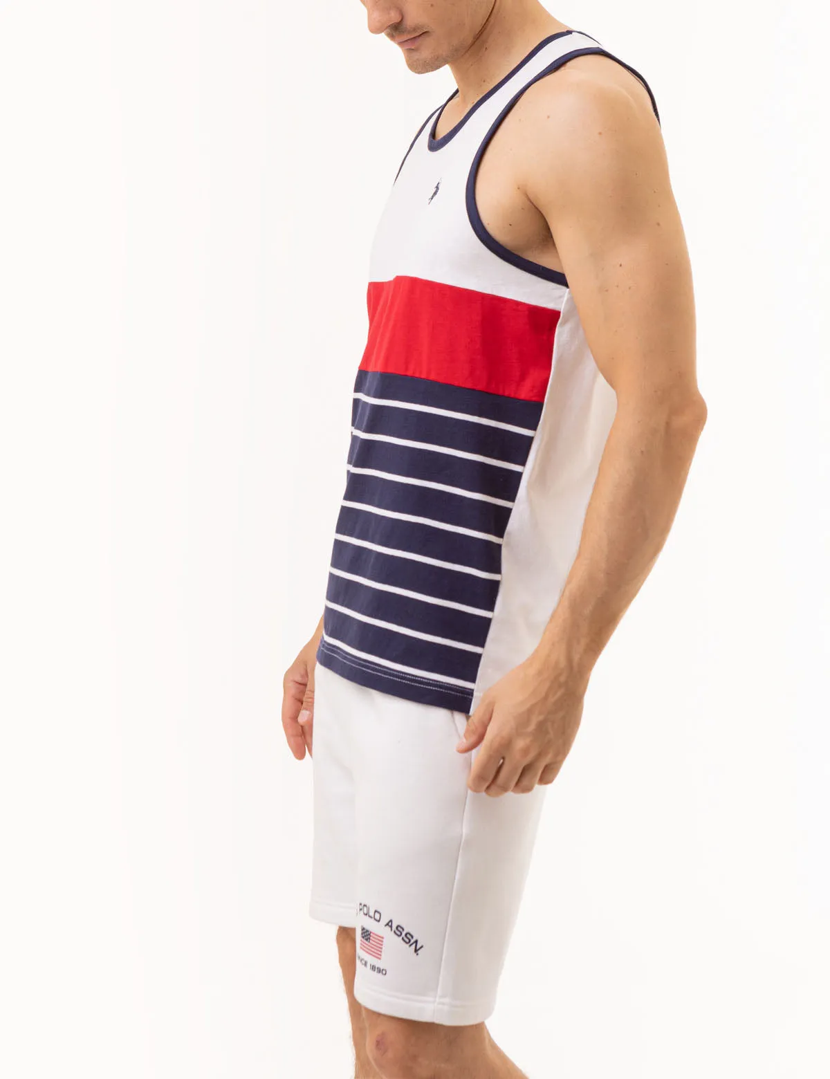 COLORBLOCK JERSEY MUSCLE TANK WITH STRIPES sold by U.S. Polo Assn. product image thumbnail 4