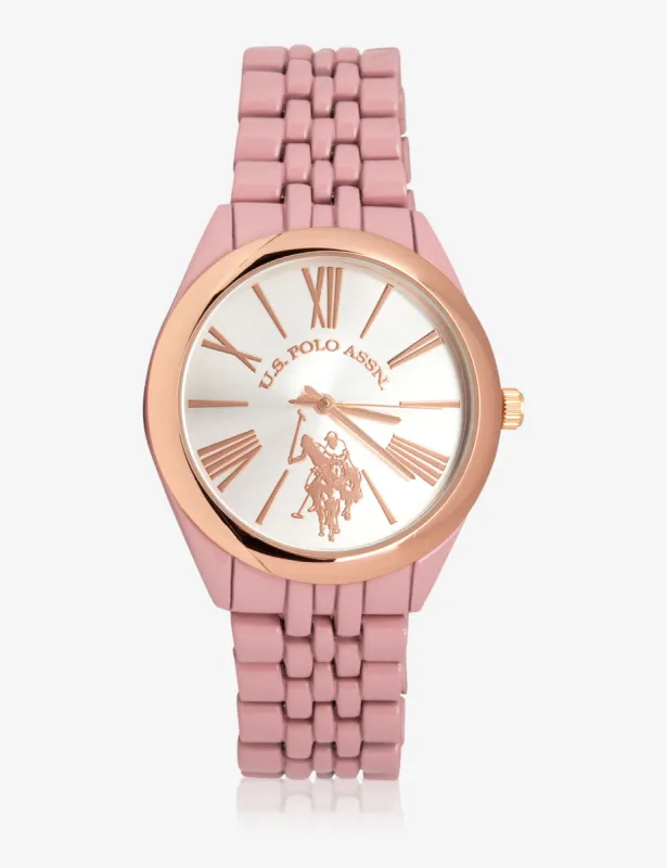 USPA WOMEN'S PINK & ROSEGOLD WATCH sold by U.S. Polo Assn.