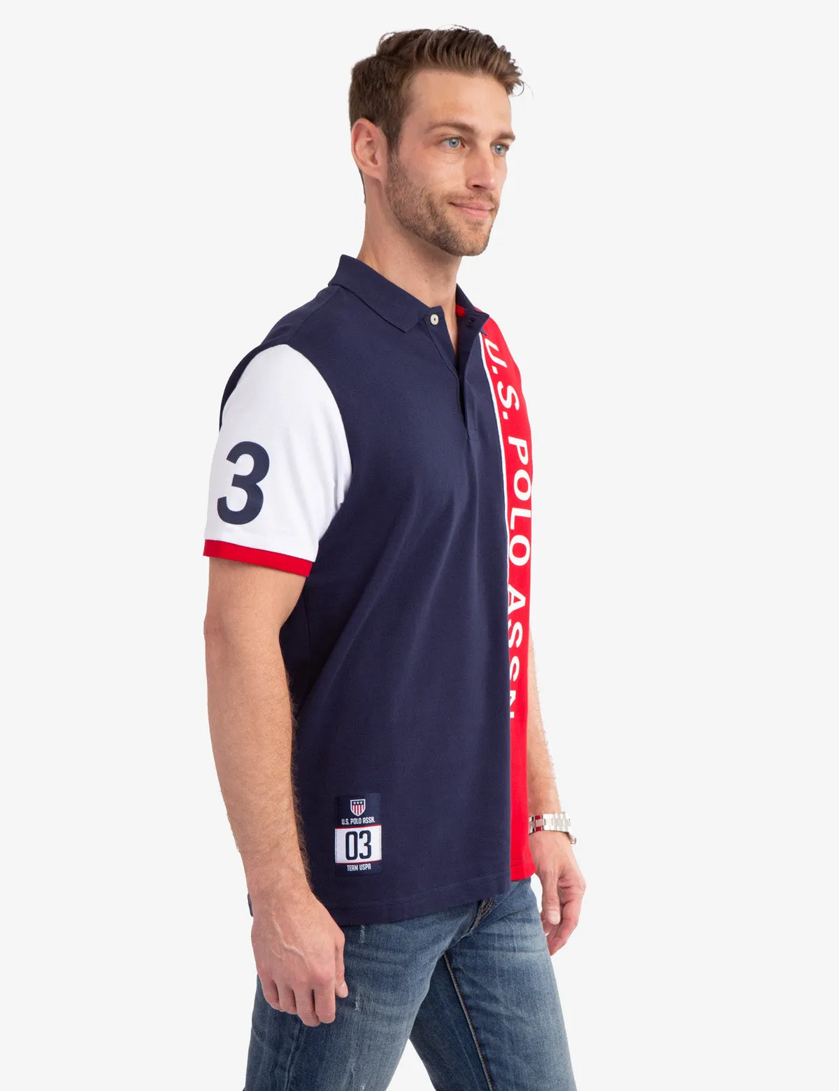 U.S. POLO ASSN. COLORBLOCK PRINTED POLO SHIRT sold by U.S. Polo Assn. product image thumbnail 4