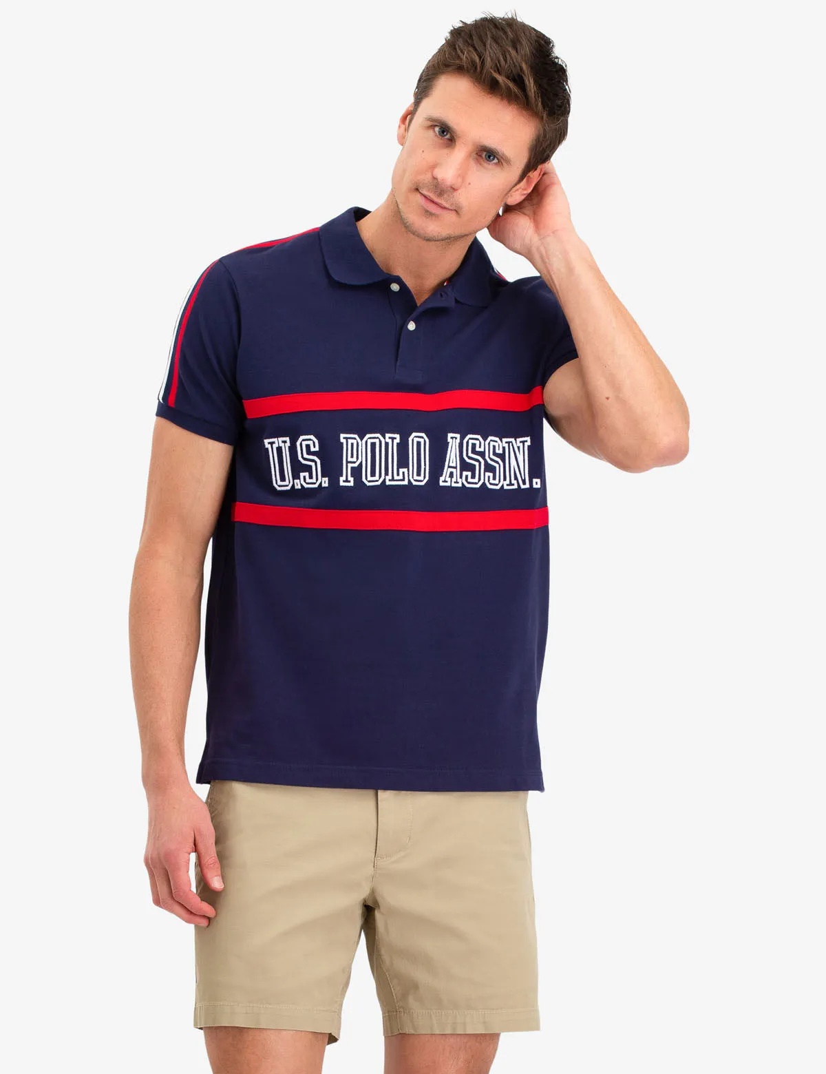 COLORBLOCK CHEST LOGO POLO SHIRT sold by U.S. Polo Assn.