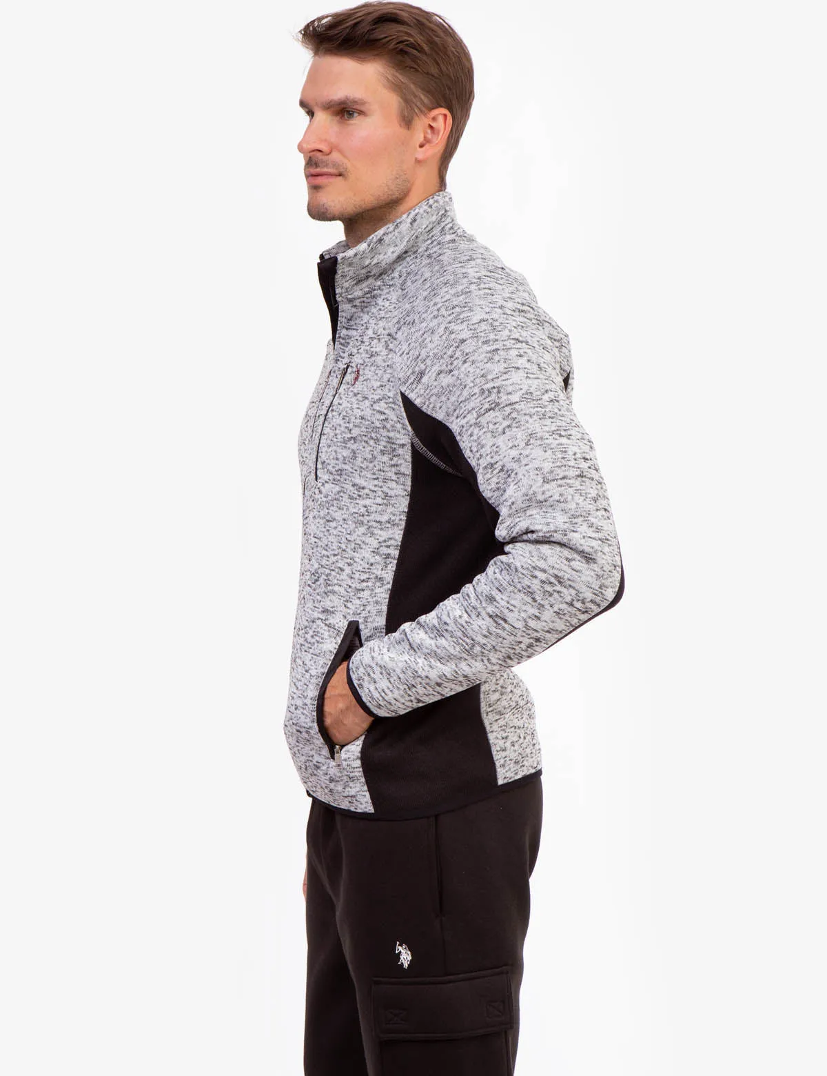 SPACE DYE FLEECE TRACK JACKET sold by U.S. Polo Assn. product image thumbnail 3