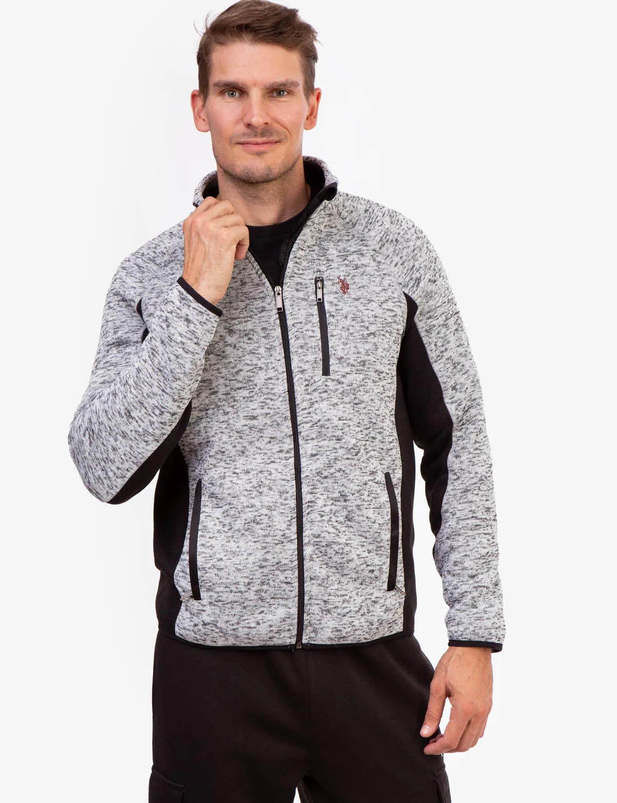 SPACE DYE FLEECE TRACK JACKET sold by U.S. Polo Assn.