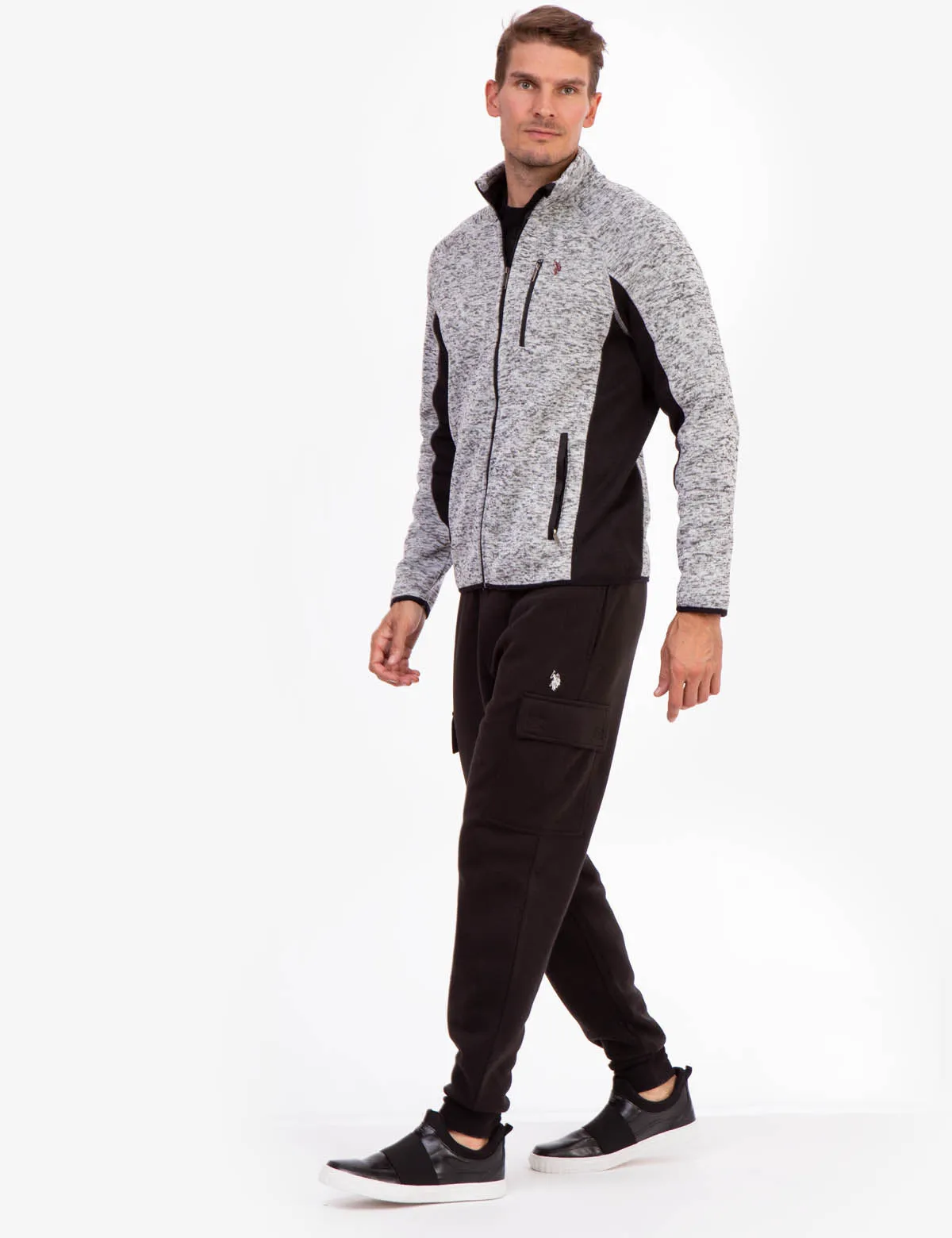 SPACE DYE FLEECE TRACK JACKET sold by U.S. Polo Assn. product image thumbnail 2