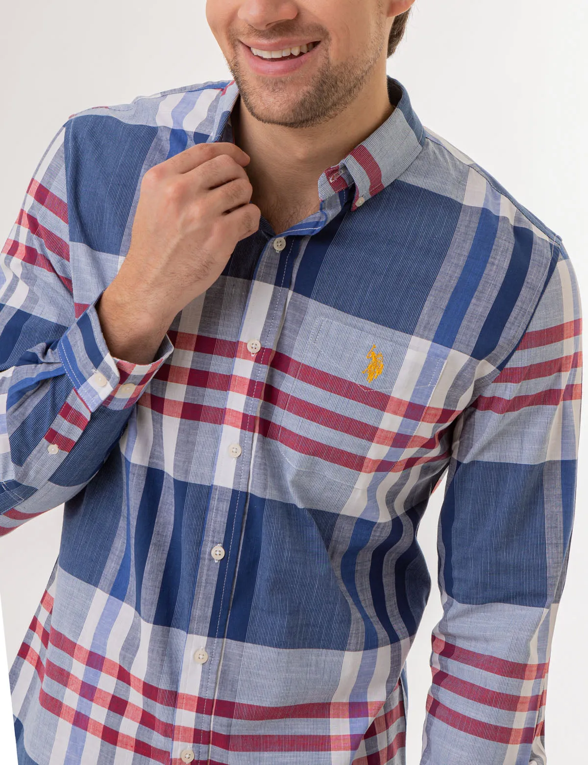 LARGE PLAID LONG SLEEVE WOVEN SHIRT sold by U.S. Polo Assn. product image thumbnail 3