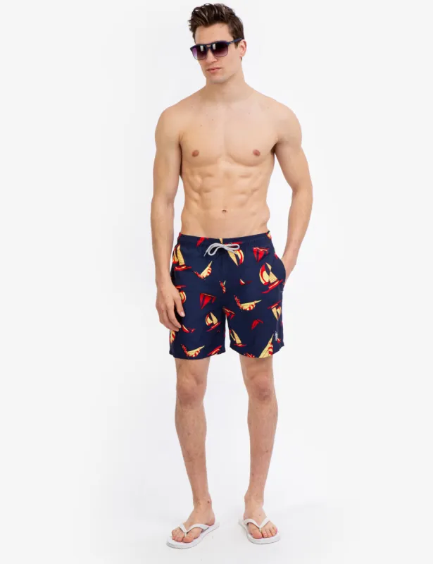 7" SAILBOAT PRINT SWIM TRUNKS sold by U.S. Polo Assn.