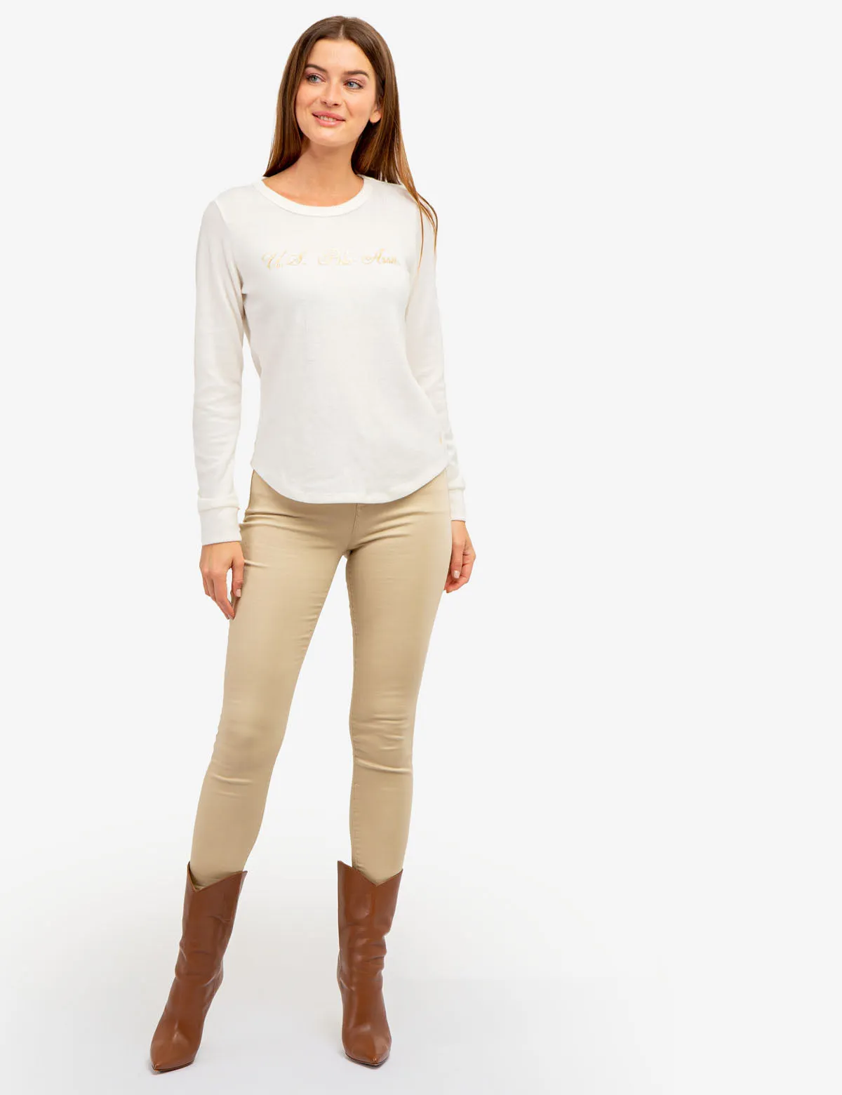 SOFT LONG SLEEVE FOIL LOGO HACCI TOP sold by U.S. Polo Assn. product image thumbnail 2