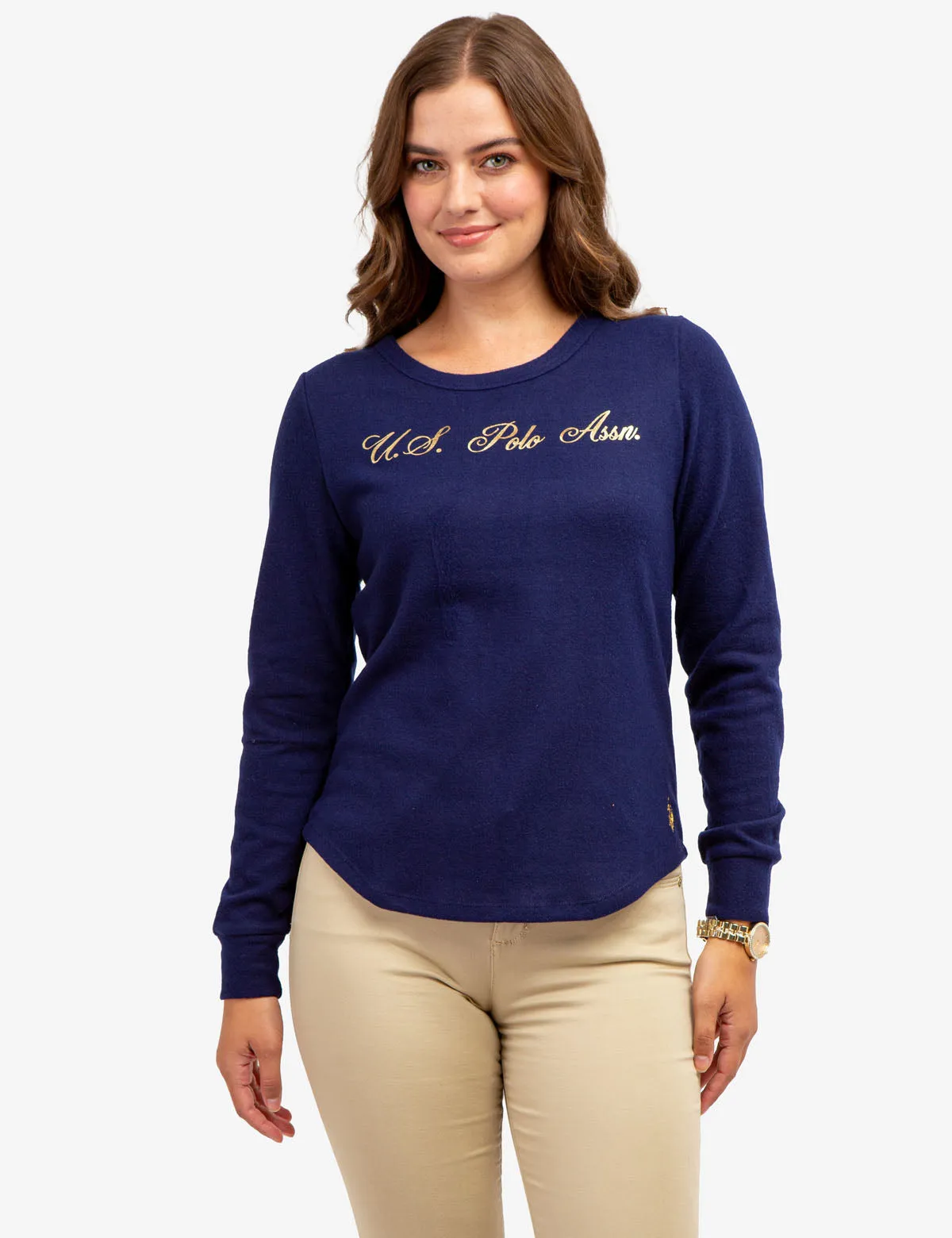 SOFT LONG SLEEVE FOIL LOGO HACCI TOP sold by U.S. Polo Assn. product image thumbnail 5