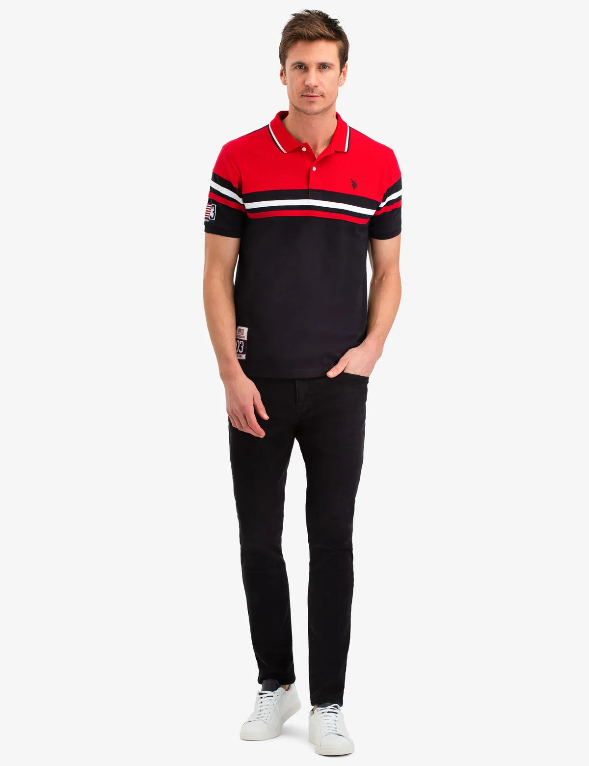 COLORBLOCK STRIPE POLO SHIRT sold by U.S. Polo Assn.