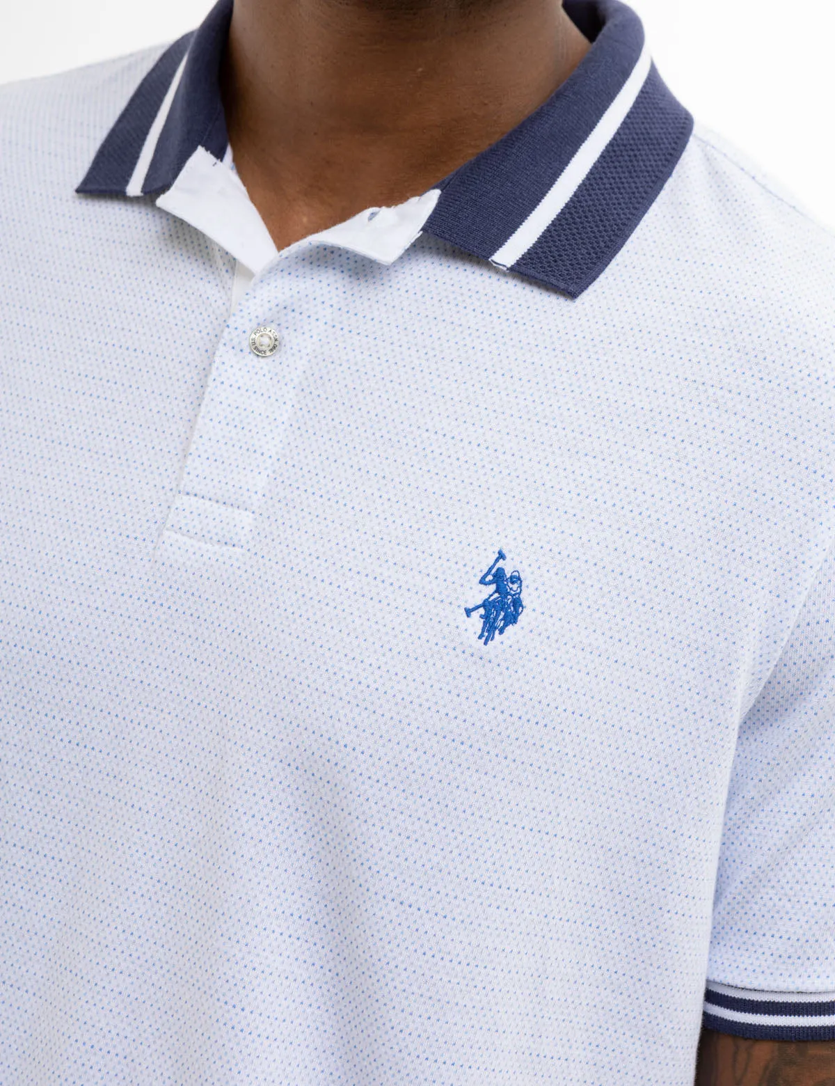 JACQUARD TEXTURED JERSEY POLO SHIRT sold by U.S. Polo Assn. product image thumbnail 3