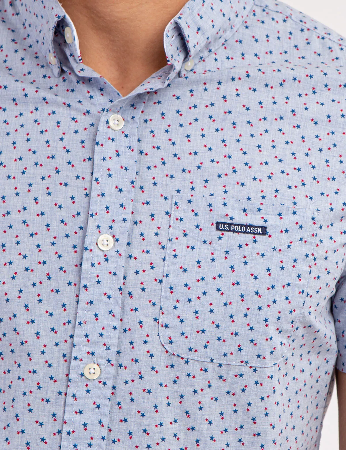 STAR PRINT POPLIN SHORT SLEEVE SHIRT WITH POCKET sold by U.S. Polo Assn. product image thumbnail 2