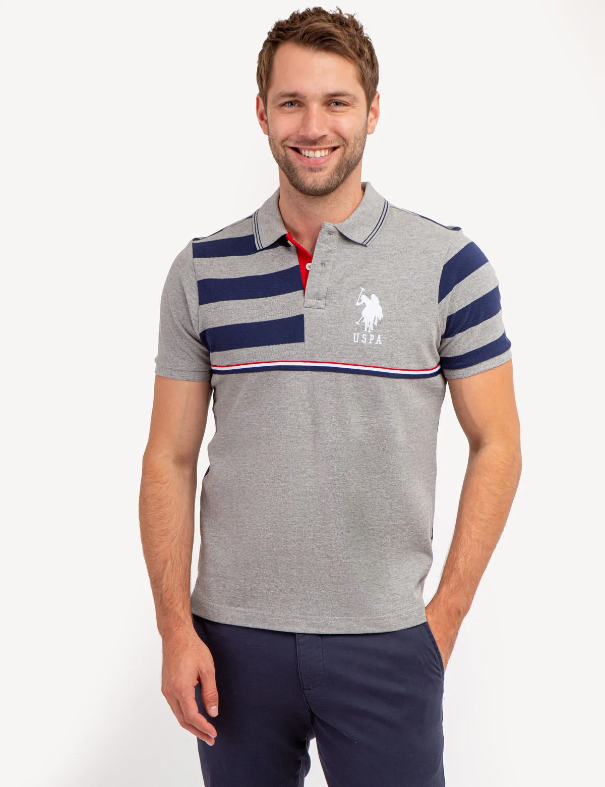 STRIPE COLORBLOCK PIQUE POLO SHIRT sold by U.S. Polo Assn.