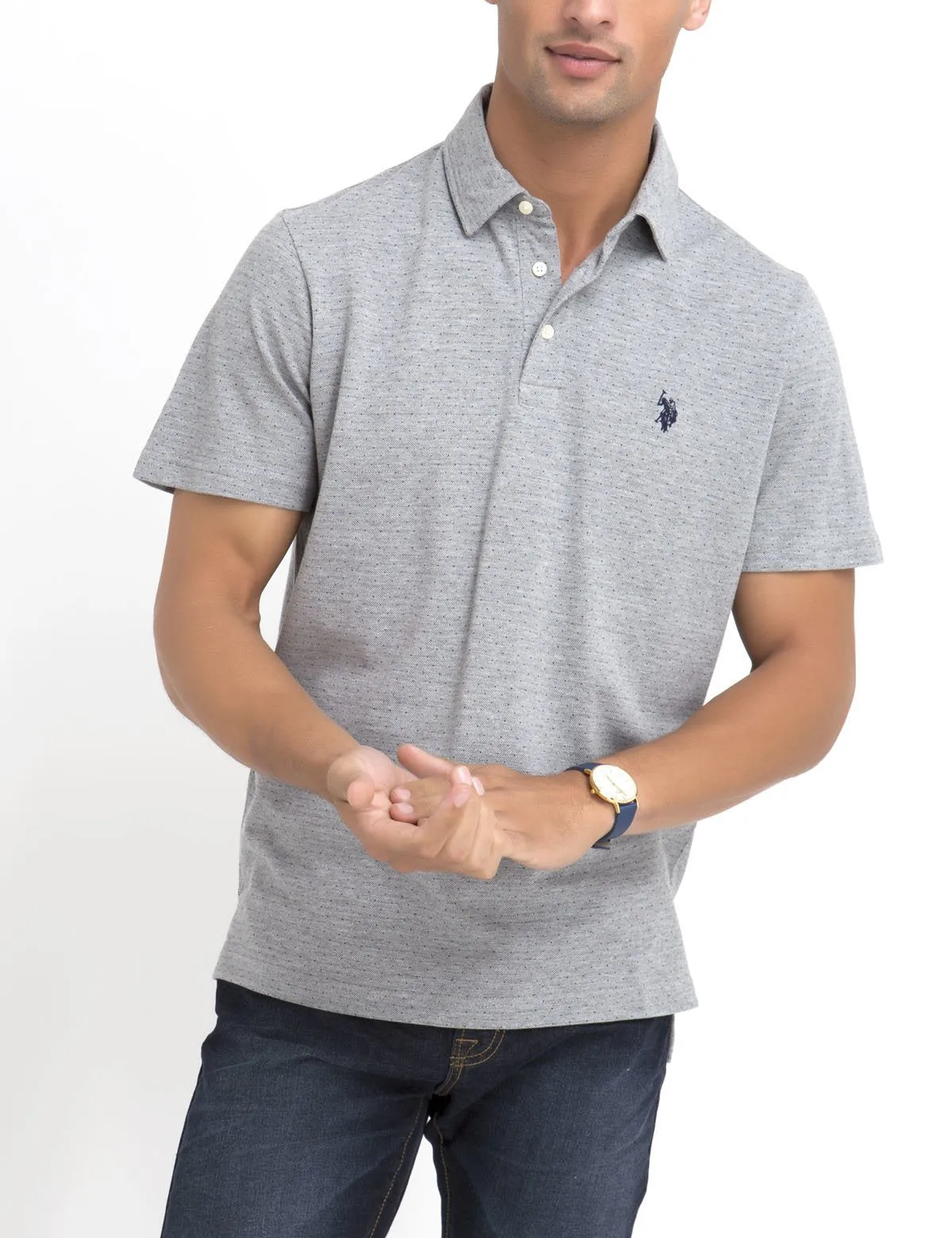 JACQUARD PIQUE POLO SHIRT sold by U.S. Polo Assn.